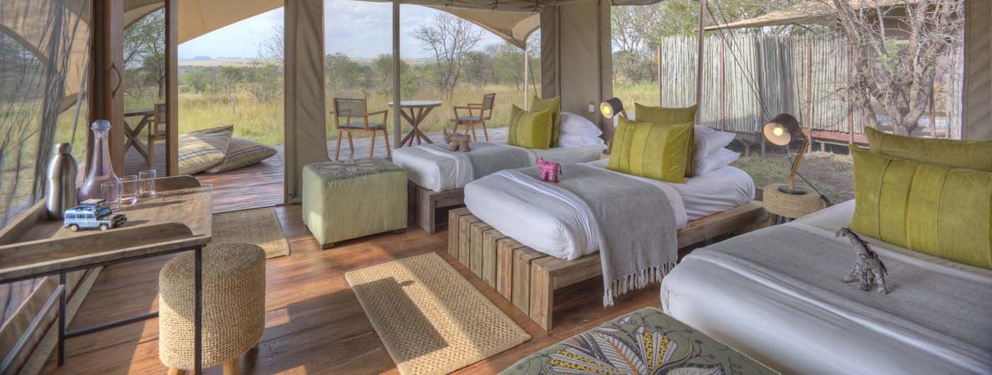Asilia Sayari camp _ Sayari-Family-Tent-with-triple-bed-set-up_Masai mara _Kenya Destination